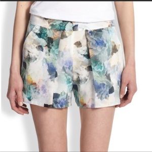 {Rebecca Taylor} Silk shorts with ivory base and water color florals